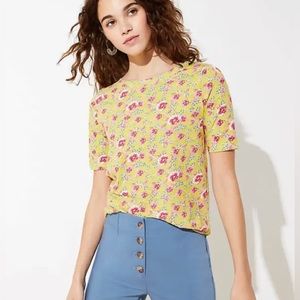 NWT Ann Taylor Loft Garden floral Print Tee XL